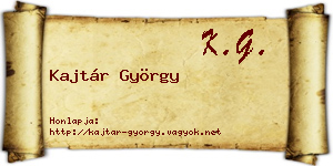 Kajtár György névjegykártya
